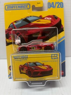 Matchbox Collectors 2020 Firestone Chevy Corvette C8 #04/20 - New Red & Yellow